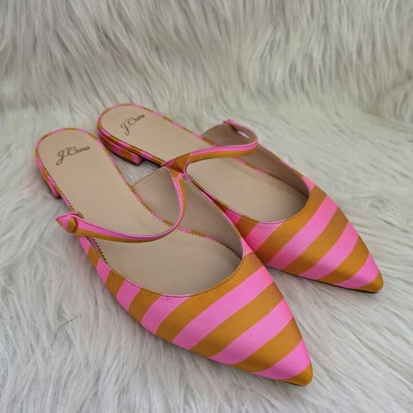 J. Crew Pink and Orange Striped Mules - Picture 5 of 6